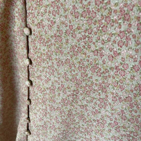 Nasty Gal Maxi Tea Dress Floral Print Button Down Puff Sleeve Size 10 - Picture 9 of 12